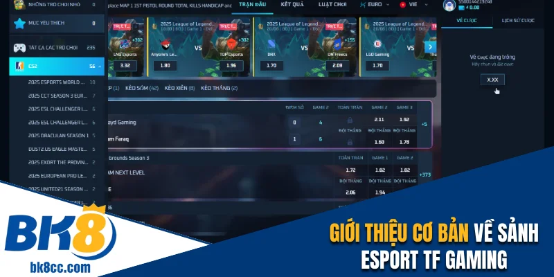 Giới thiệu tổng quan về sảnh TF Gaming