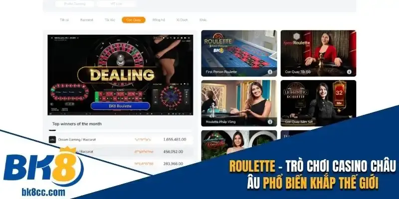 Roulette – Trò chơi casino châu Âu phổ biến khắp thế giới
